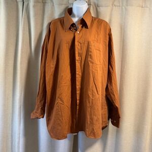 Duck Head Mens Button Down Shirt‎ Long Sleeve Brown Casual Wrinkle Free